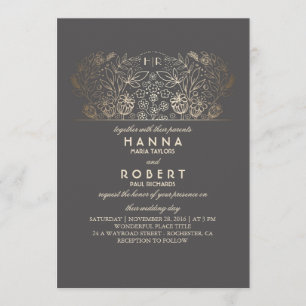 Invitation Country Floral - Eternal Romance Gold Mariage