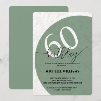 Invitation Country Green Floral Watercolor Birthday