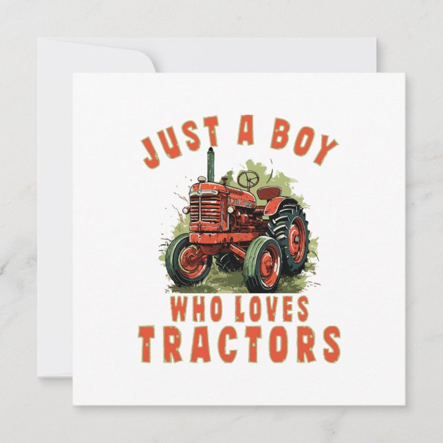 Invitation Country Life Boy qui aime les tracteurs (Devant)