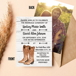 Invitation Country Love Western Rustic Mariage photo