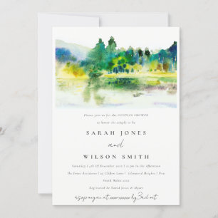 Invitation Country Mountain River Paysage Couples Douche