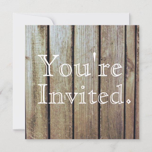 Invitation Country Rustic Wood Wedding Invite (Devant)