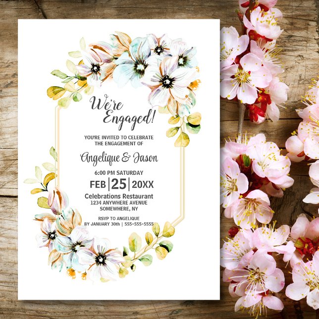 Invitation Country Spring Floral Engagement Party (Créateur téléchargé)