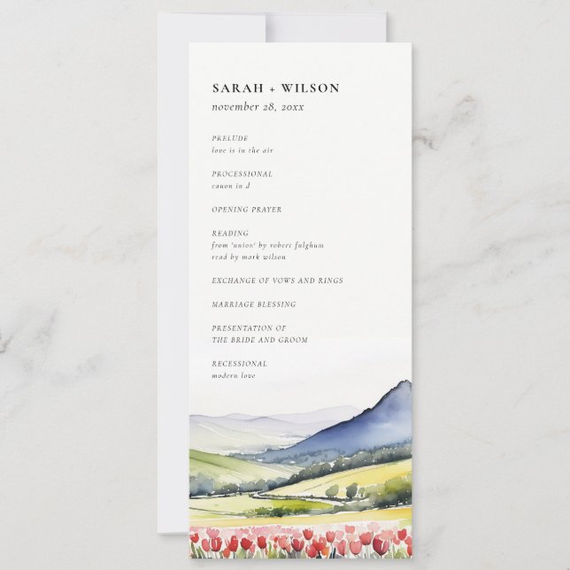 Invitation Country Spring Floral Landscape Wedscape Wedding P (Devant)