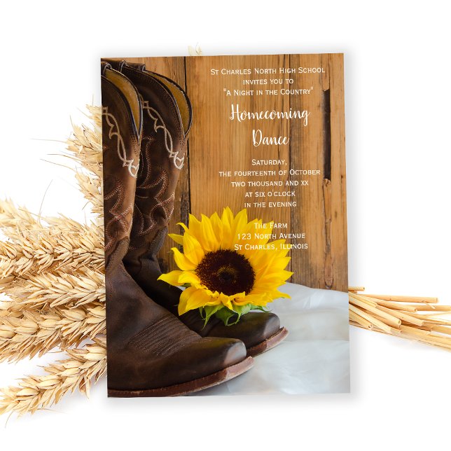 Invitation Country Sunflower Homecoming Dance (Créateur téléchargé)