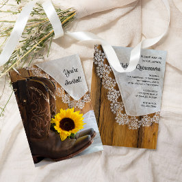 Invitation Country Sunflower Lace Western Quinceanera Party
