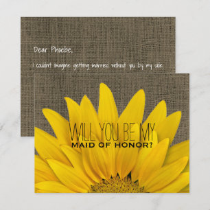 Invitation Country Sunflower (Tournesol) : Ma femme d'honneur