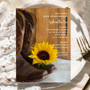 Invitation Country Sunflower Western Bridal Showboat Invitati