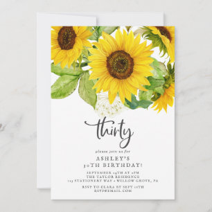 Invitation Country Tournesol 30e anniversaire de fête Invitat