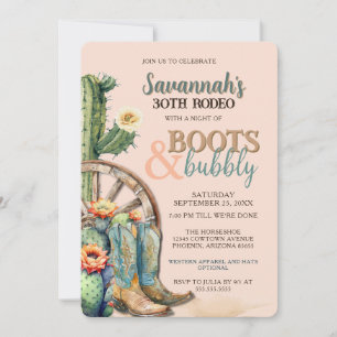 Invitation Country Western Cowgirl Boots 30e Rodeo Anniversai
