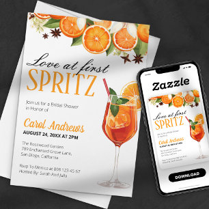 Invitation Coup de foudre au premier Spritz Floral Orange pou