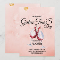 Invitation coupe florale moderne rose pour la Sain
