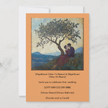 Couple Amoureux S'Embrassant Heureusement Invitati