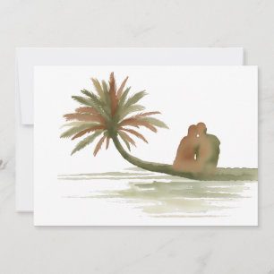 Invitation Couple assis sur un palmier