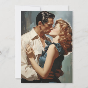 Invitation Couple de baiser vintage