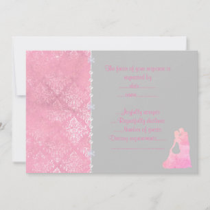 Invitation couple de danse rose rsvp