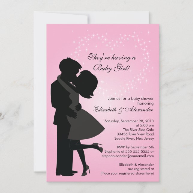 Invitation Couple de femme enceinte en Baby shower d'amour (Devant)