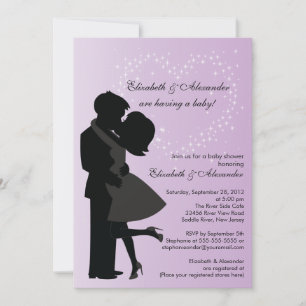 Invitation Couple de femme enceinte en Baby shower d'amour