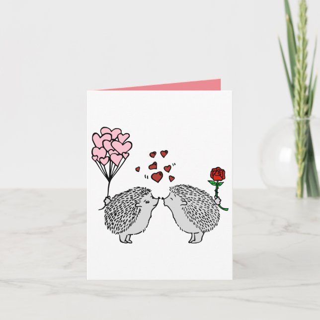 Invitation Couple de hérissons amour (Devant)