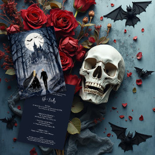 Invitation Couple de mariage dans une mystérieuse forêt gothi