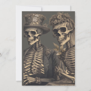 Invitation Couple de squelettes heureux 