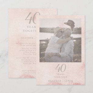 Invitation Couple de tons roses pour l'anniversaire du Mariag