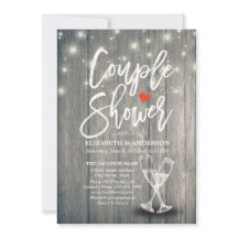 Couple Douche Champagne Verres Chaîne de bois Lumi