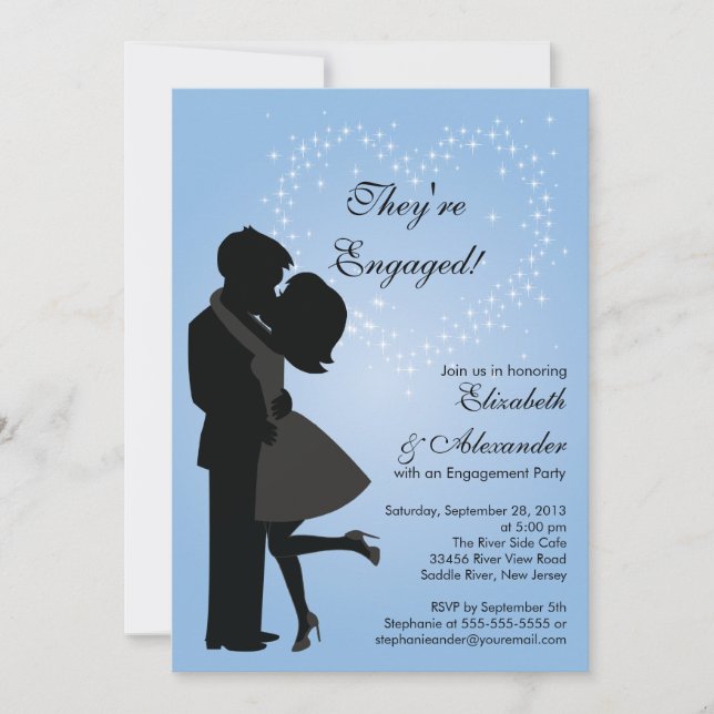 Invitation Couple joli en baiser amoureux (Devant)