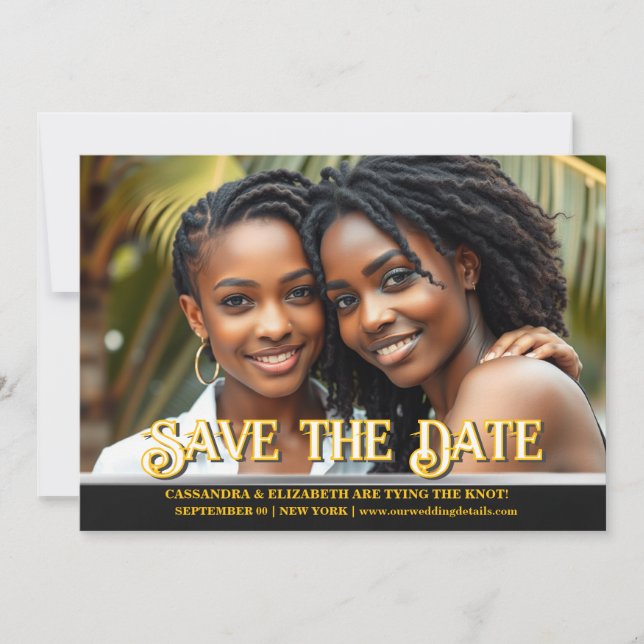 Invitation Couple lesbienne mariage photo gay (Devant)