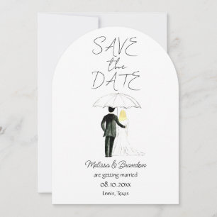 Invitation Couple marié et groom Aquarelle Mariage rustique
