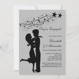 Invitation Couple moderne et sucré en Fiançailles amoureux