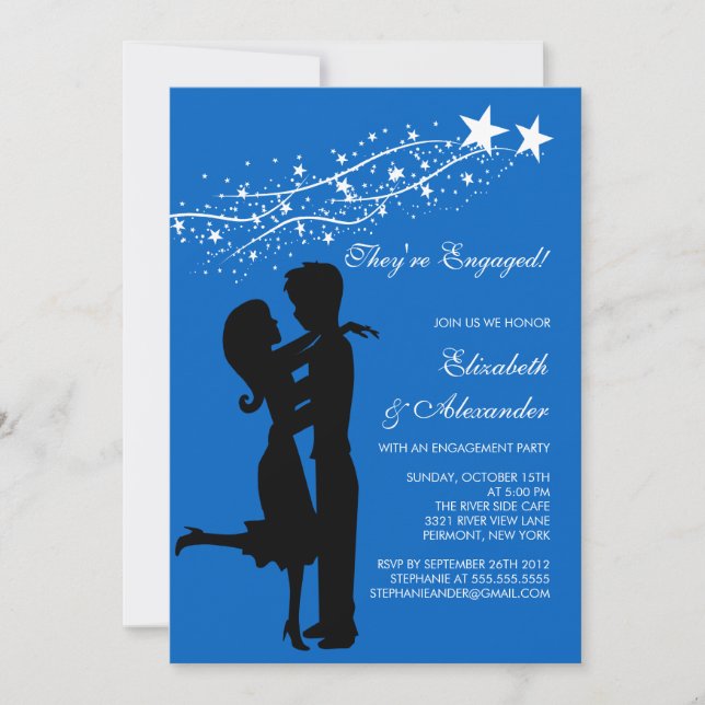Invitation Couple moderne et sucré en Fiançailles amoureux (Devant)