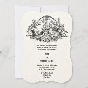 Invitation Couple Rococo Baroque À Cartouche Frame Bordure