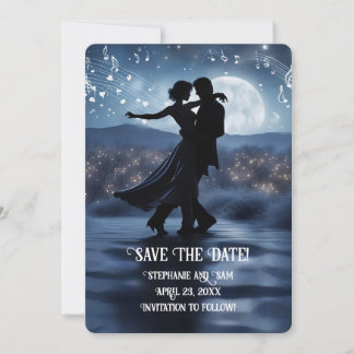 Invitation Couple Romantique Enregistrer la Date Musique