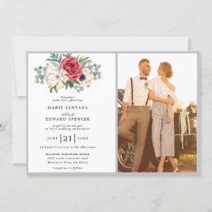 Invitation Couple romantique personnalisé mariage photo
