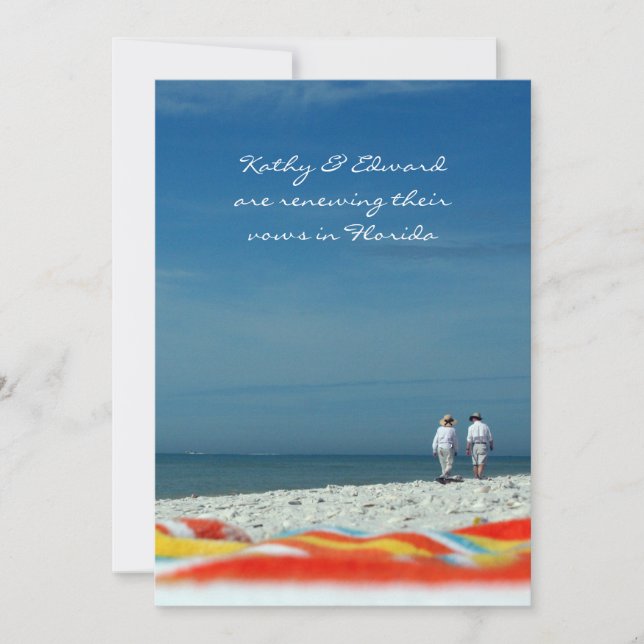 Invitation Couple sur la plage de sable (Devant)