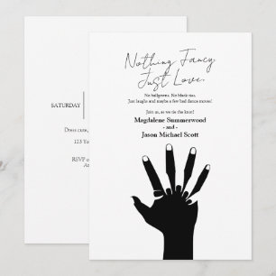 Invitation Couple Tenue Mains Rien Fancy Mariage Décontracté