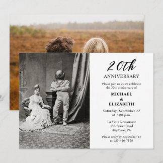 Invitation Couple Vintage Humoristique 20e Anniversaire de Ma