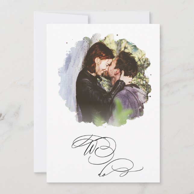 Invitation *~* Couples Artsy PHOTO RSVP + QR AR6 Mariage Inv. (Devant)