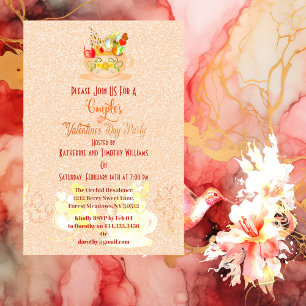 Invitation Couples Coeurs Floraux Teacup Valentines Fête