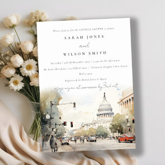 Invitation Couples de couleur d'eau minimale Washington DC