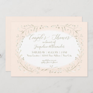 Invitation Couples Douche Aquarelle moderne Foliage de courro