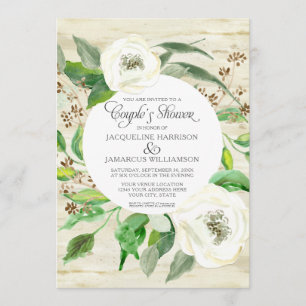 Invitation Couples Douche BOHO Roses de la couronne d'Eucalyp