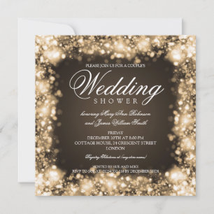 Invitation Couples Douche Lumineux Gold