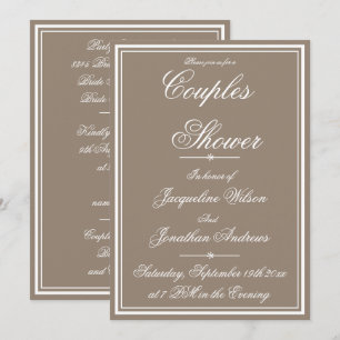 Invitation Couples Douche simple élégant RSVP Garden Party
