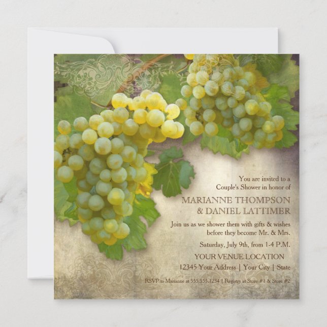 Invitation Couples Douche Vignoble Automne Automne Mariage In (Dos)