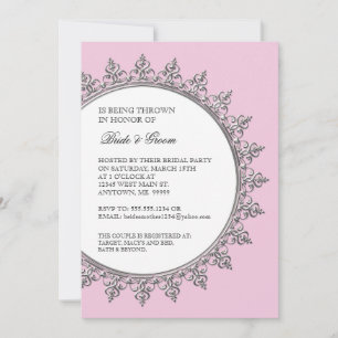 Invitation Couples Douche Vintage Classique Baroque Swirl