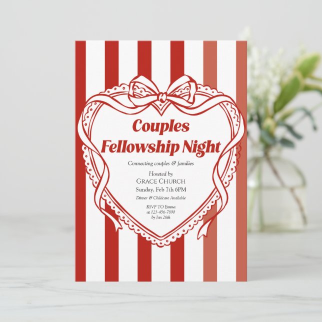 Invitation Couples Fellowship Night Church Event (Debout devant)