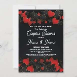 Invitation Couples Fiançailles douche Las Vegas Casino Party