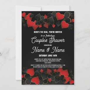 Invitation Couples Fiançailles douche Las Vegas Casino Party